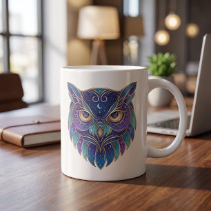 Himmels-Eulen-Tasse Luxus-Liniengestaltung Kaffeetasse