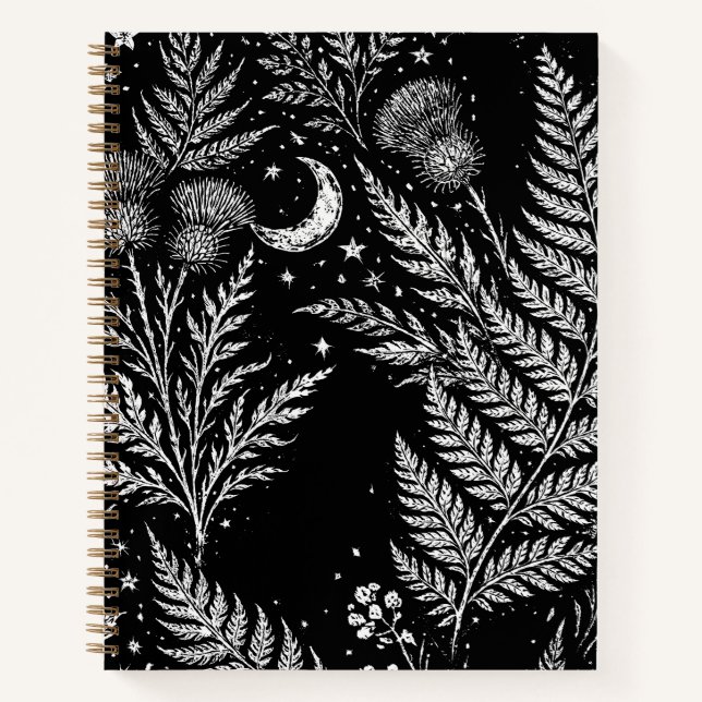 Himmels-Farn-Mond-Notizbuch Notizbuch (Vorderseite)