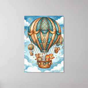 Himmels-Heißluftballon-Abenteuer Leinwanddruck