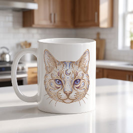Himmels-Katzen-Tasse Luxus-Linienkunst Kaffeetasse