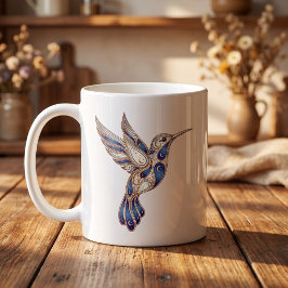 Himmels-Kolibri-Tasse Luxus-Linienkunst Kaffeetasse