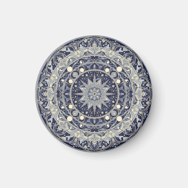 Himmels-Kompass-Mandala-Sternenmuster-Kunst Magnet (Vorne)