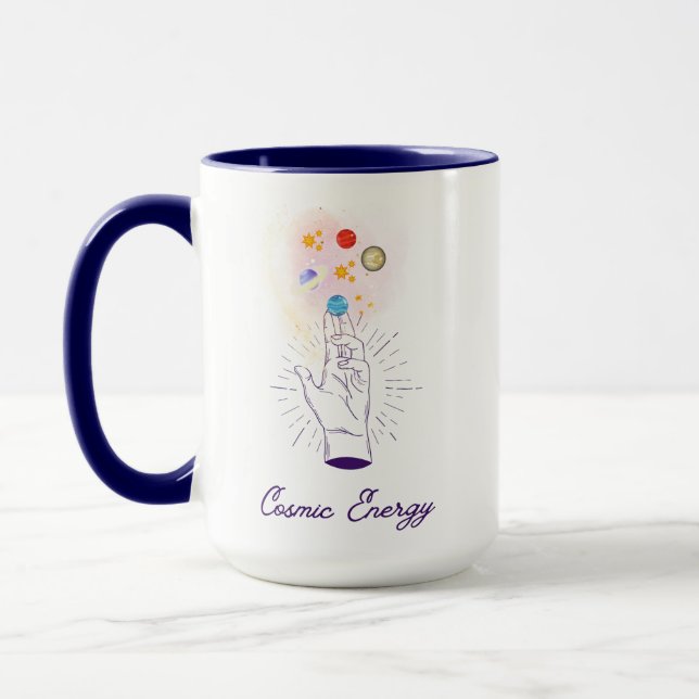 Himmels Kosmische Hand Kaffeetasse - Minimalistisc (Links)