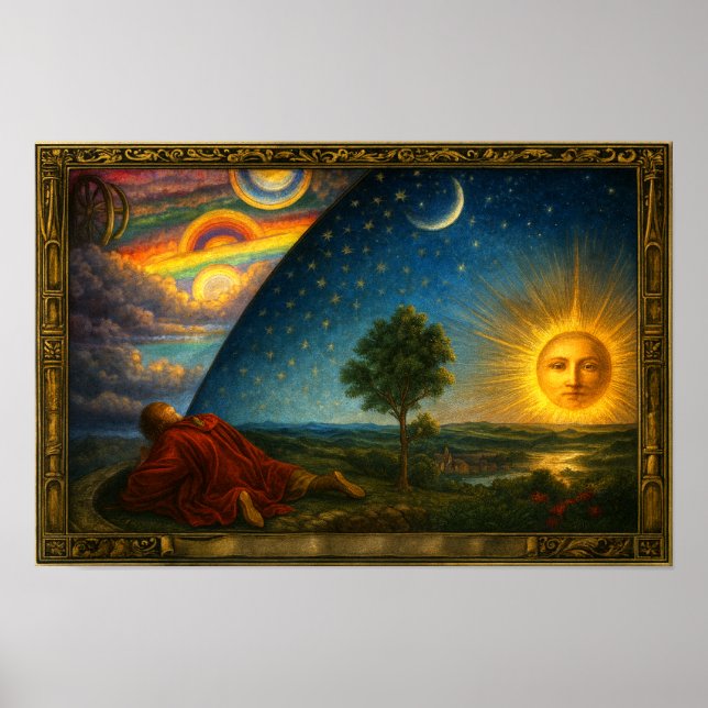 Himmels Kosmos Abgeleitet von Flammarion-Stich Poster (Vorne)