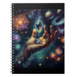 Himmels Kristall in der Palm Galaxy Spacy Notizblock