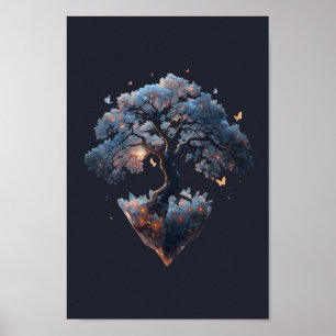 Himmels Kristallbaum – Fantasie-Naturkunst Poster