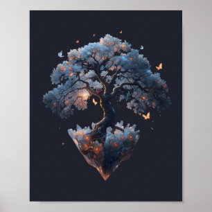 Himmels Kristallbaum – Fantasie-Naturkunst Poster