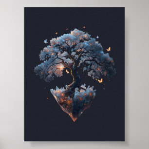 Himmels Kristallbaum – Fantasie-Naturkunst Poster