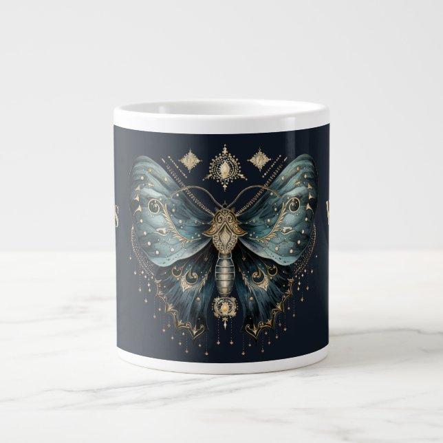 Himmels-Motten-Hexengebräu – Eleganter gotischer B Jumbo-Tasse (Vorderseite)