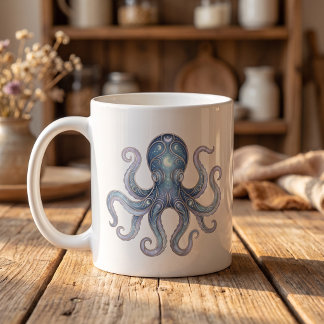 Himmels-Oktopus-Tasse Luxus-Linienkunst Kaffeetasse