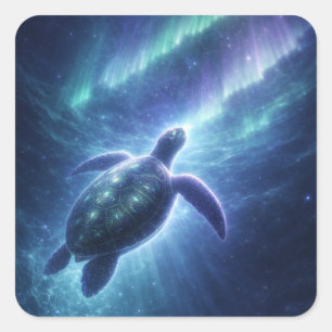 Himmels-Schildkröte Quadratischer Aufkleber