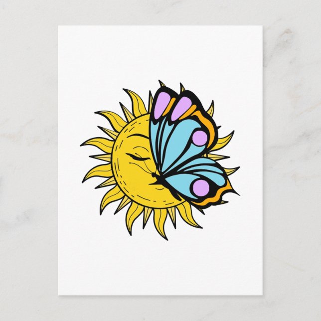 Himmels-Schmetterling-Sonne Postkarte (Vorderseite)