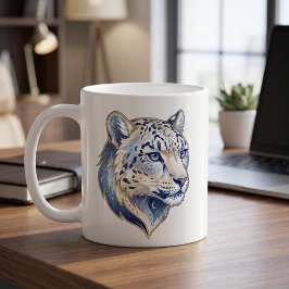 Himmels-Schneeleoparden-Tasse Luxus-Linienkunst Kaffeetasse
