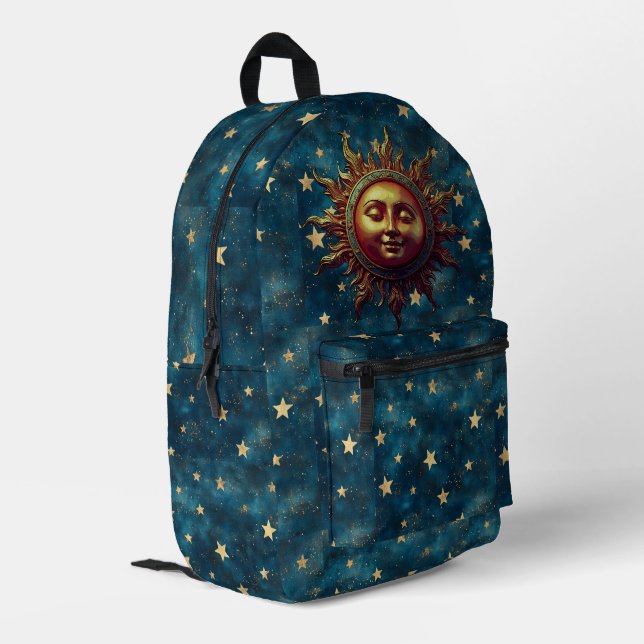 Himmels-Sonne Bedruckter Rucksack (Rückseitige Ecke links)