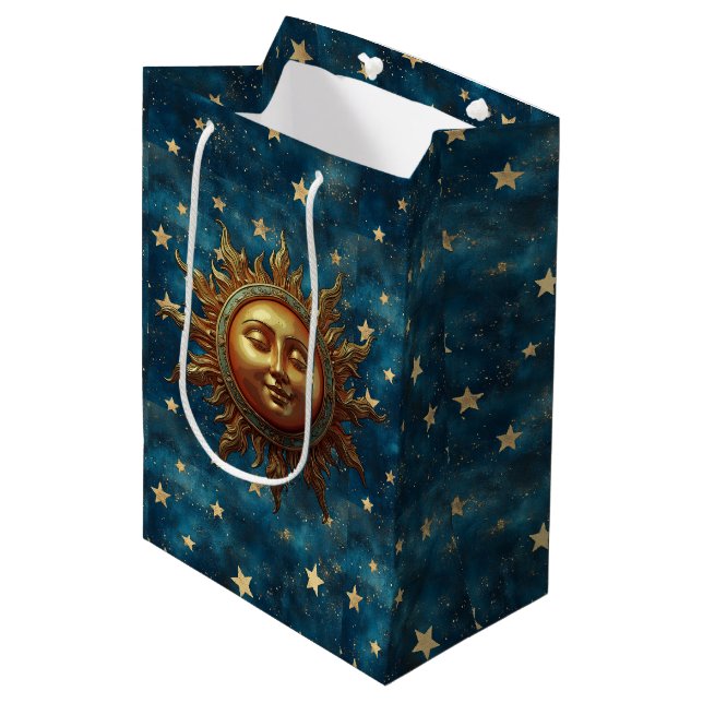 Himmels-Sonne  Mittlere Geschenktüte (Vorderseite Schrägansicht)