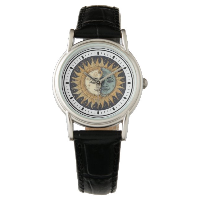 Himmels-Sonne-Mond  Armbanduhr (Vorderseite)