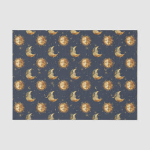 Himmels-Sonne & Mond Gold Sterne-Nacht-Muster (1) Seidenpapier