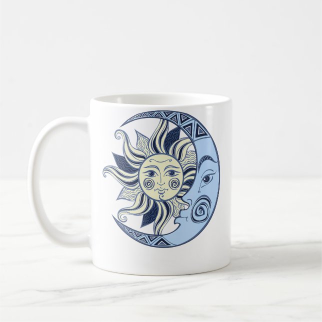 Himmels-Sonne-und-Mond-Boho Kaffeetasse (Links)