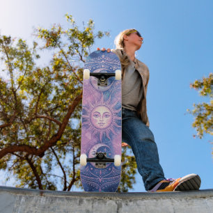 Himmels-Sonne- und Mond-Mandala-Galaxie-Nebel Skateboard