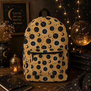 Himmels-Sonne-und-Mond-Muster Bedruckter Rucksack