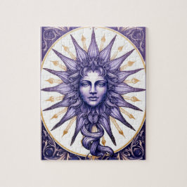 Himmels-Sonnengöttin Lila & Weiß Mystisch Puzzle