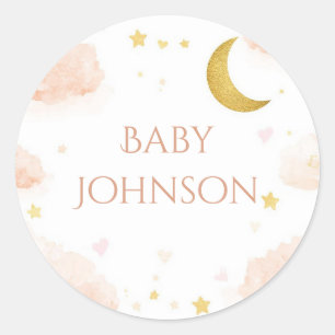 Himmels-Tags für Baby-Party-Geschenke   Goldener S Runder Aufkleber