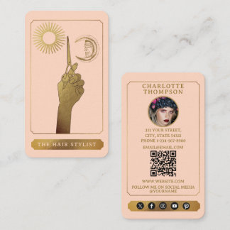 Himmels-Tarot-Foto-Friseur-Rotrosa-Gold Visitenkarte