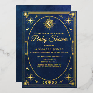 Himmels-Tarotkarten-Baby-Shower-Einladung Folieneinladung