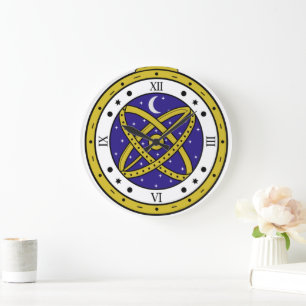 Himmels-Taschenuhr-Vektorgrafik mit Gold Große Wanduhr