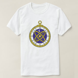 Himmels-Taschenuhr-Vektorgrafik mit Gold T-Shirt