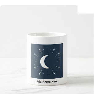 Himmels-Tassenname - Tiefes Navy & Silber Kaffeetasse