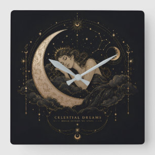 Himmels-Träume Luxus Mond & Sterne Wanduhr