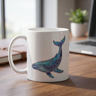 Himmels-Wal-Tasse Luxus-Linienkunst Kaffeetasse