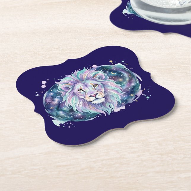Himmels-Wasserfarben-Löwe-Galaxie-Set Untersetzer (angewinkelt)