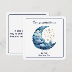 Himmels-Wasserfarbmond & Sterne Einladung