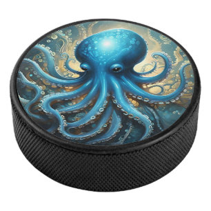 Himmels Wellen: Die Blaue Oktopus Fraktal Kunst Eishockey Puck