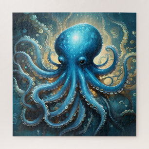 Himmels Wellen: Die Blaue Oktopus-Fraktalkunst Puzzle