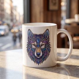 Himmels-Wolf-Tasse Luxus-Liniengestaltung Kaffeetasse