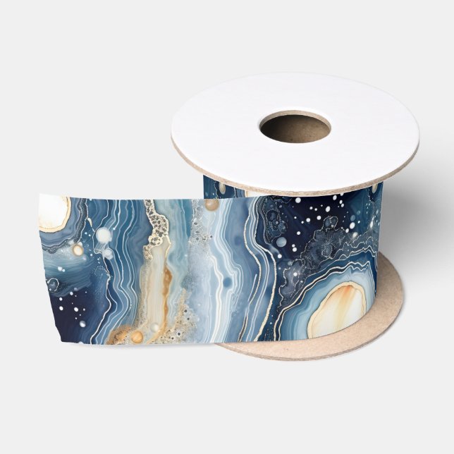 Himmelsachat | Abstrakter Planetarischer Stein Satinband (Spule)