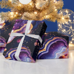 Himmelsachat   Kosmischer Galaxie-Stein Geschenkpapier