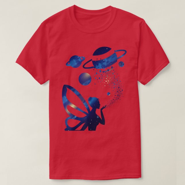 Himmelsästhetische Fairycore-Fairy-Galay-Planeten T-Shirt (Design vorne)