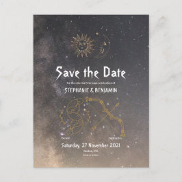 Himmelsastrologie Gemini Sagittarius Sternzeichen Ankündigungspostkarte