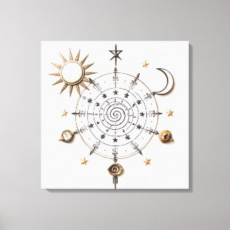 Himmelsbalance-Mandala auf Stretchleinwand Leinwanddruck