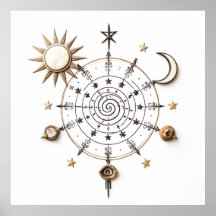 Himmelsbalance-Mandala-Druck