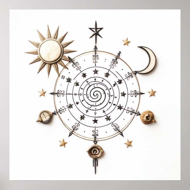 Himmelsbalance-Mandala-Druck Poster (Vorne)