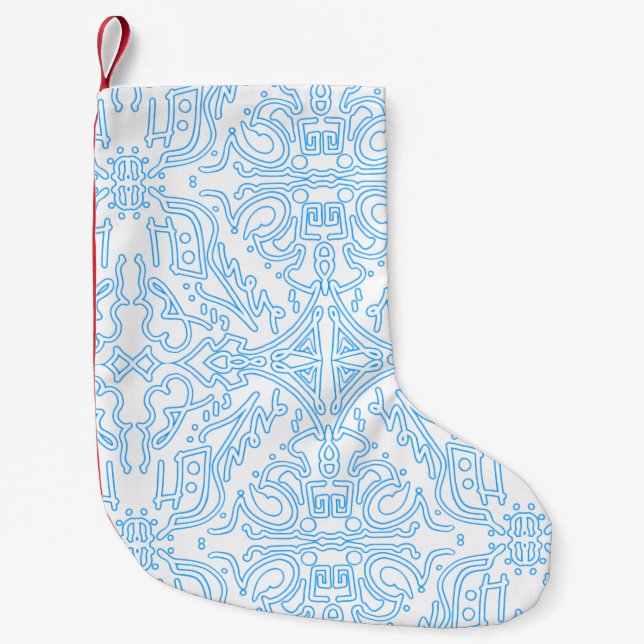 Himmelsblaue Flut Kleiner Weihnachtsstrumpf (Vorderseite)