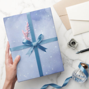 Himmelsblaues Cloud Wine Brautparty Geschenkpapier