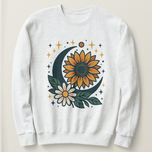 Himmelsblumen-Frauen-Sweatshirt Sweatshirt (Design vorne)