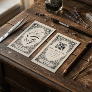 Himmelsbrauen-Künstlerin   Vintage Eyebrow Studio Visitenkarte