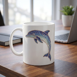 Himmelsdelphin-Tasse Luxus-Linienkunst Kaffeetasse